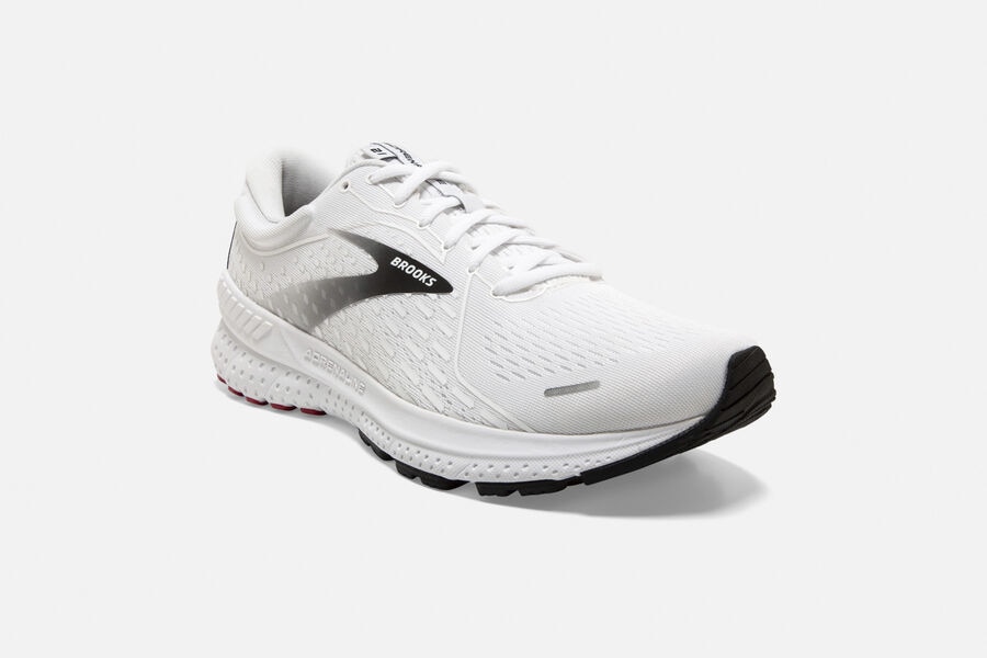 Brooks Running Shoes Mens White/Black - Adrenaline GTS 21 Road - 3514-KOUPG